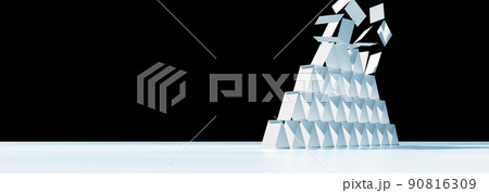 House of cards crisis concept. 3d illustration House of cards crisis concept. 3d illustration 90816309