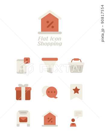 shopping, flat color vector icon 90817554