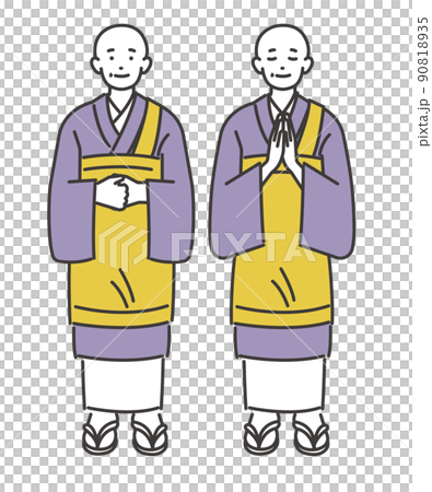 お坊さんのアイコンベクターイラスト素材/葬儀/法事/住職 お坊さんのアイコンベクターイラスト素材/葬儀/法事/住職 90818935