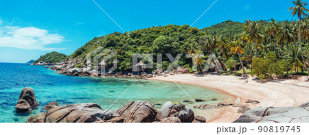 tropical beach and blue sea in summer 90819745