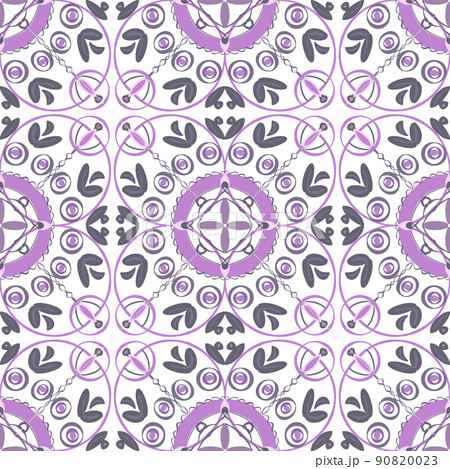 Mandala Style Mauve And Grey Seamless Pattern Repeat On White Mandala Style Mauve And Grey Seamless Pattern Repeat On White 90820023