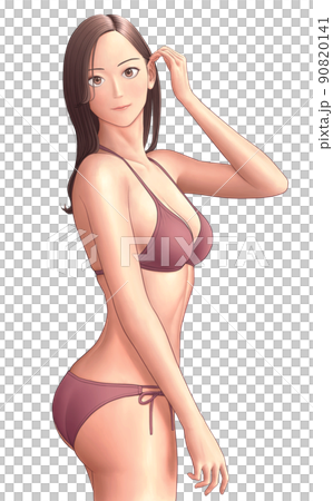 水着の女性（背景なし版）のイラスト素材 [90820141] - PIXTA