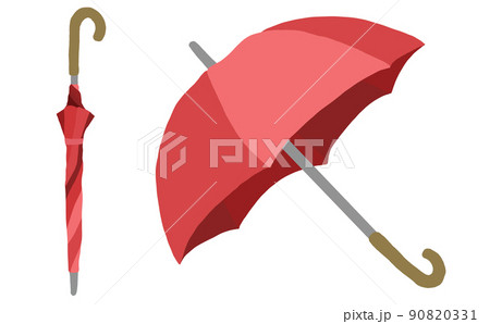 閉じた傘と開いた傘のイラスト 90820331