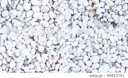 seamless pattern mapping White pebbles stone floor ground texture and background. 90820791