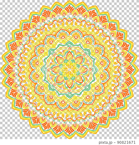 マンダラアート(夏色、花、太陽) 90821671