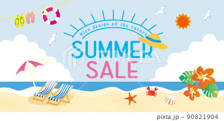 夏の海　リゾートのイラスト 90821904