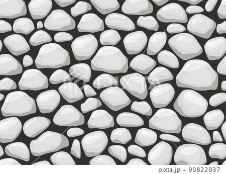 Stone wall seamless pattern. Masonry made of old rock. Set of stones of different shapes. Cartoon vector background. Stone wall seamless pattern. Masonry made of old rock. Set of stones of different shapes. Cartoon vector background. 90822037