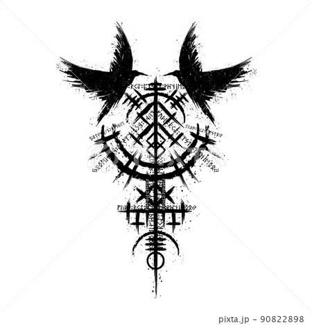 Scandinavian viking black grunge symbol Scandinavian viking black grunge symbol 90822898