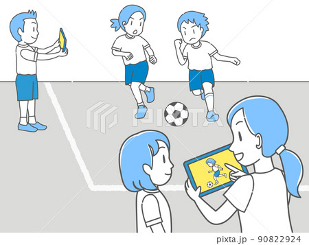 ICTを活用した体育の授業の例（サッカー） 90822924