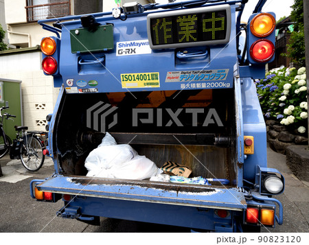 パッカー車によるゴミ収集 東京都 パッカー車によるゴミ収集 東京都 90823120