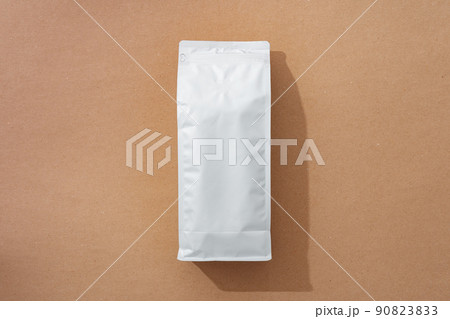 White blank matte coffee package on paper background 90823833