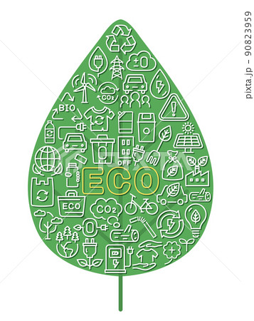 ECO エコロジー 葉っぱ型のロゴ ECO エコロジー 葉っぱ型のロゴ 90823959