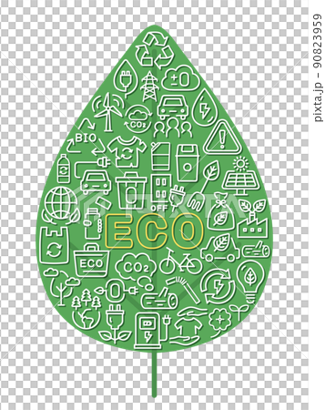 ECO エコロジー 葉っぱ型のロゴ ECO エコロジー 葉っぱ型のロゴ 90823959