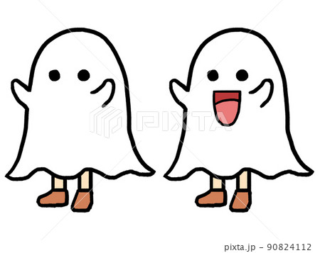 お化けの仮装をした子供のイラスト（2人分） 90824112