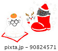 クリスマス／お正月の猫のキャラクター 90824571