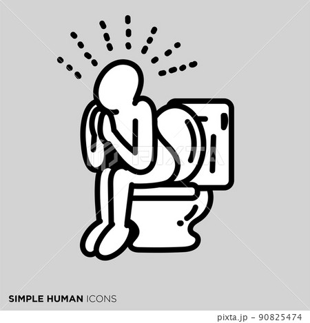 シンプルな人間のアイコンシリーズ 「トイレでスッキリする人」 シンプルな人間のアイコンシリーズ 「トイレでスッキリする人」 90825474