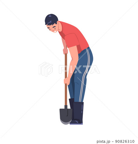 Man Character with Shovel or Spade Engaged in Soil Digging for Planting Tree Sapling Vector Illustration Man Character with Shovel or Spade Engaged in Soil Digging for Planting Tree Sapling Vector Illustration 90826310