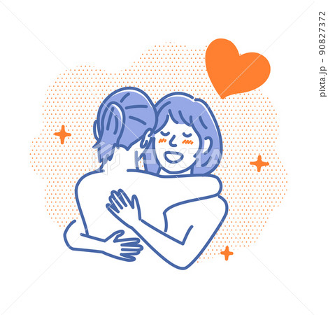 裸で抱き合う女性のイラスト Lgbt レズビアン 同性愛 のイラスト素材