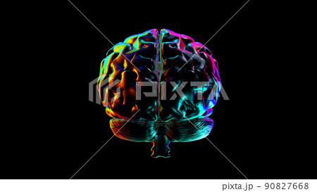 Abstract Human brain with Rainbow Reflections Looped Animation Abstract Human brain with Rainbow Reflections Looped Animation 90827668