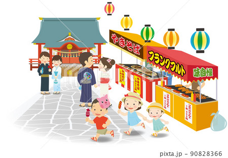 縁日を楽しむ人々2 90828366