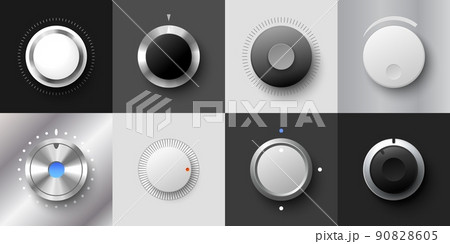 Metal and plastic volume dial realistic vector 90828605