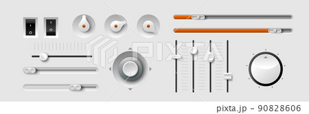 Realistic volume dial, metal or plastic radio knob Realistic volume dial, metal or plastic radio knob 90828606