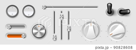 Volume adjustment dial realistic 3d vector mockup Volume adjustment dial realistic 3d vector mockup 90828608