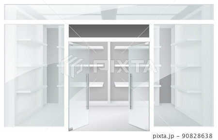 Double glass door for store entrance vector Double glass door for store entrance vector 90828638