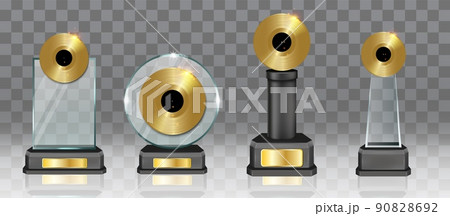 Music award realistic vector mockup isolated set Music award realistic vector mockup isolated set 90828692