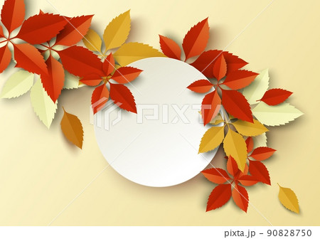 Round copy space with autumn leaves vector design 90828750