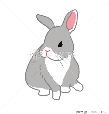 うさぎ絵 透過PNG）喜怒哀楽⑧（ウサギ）：イラスト無料