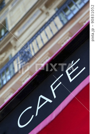 Sign on a vintage French cafe Sign on a vintage French cafe 90831052