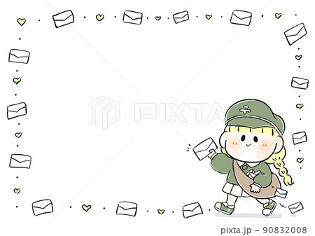 郵便屋さんのポストカード 緑 90832008
