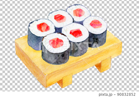 水彩イラスト 鉄火巻き 水彩イラスト 鉄火巻き 90832852