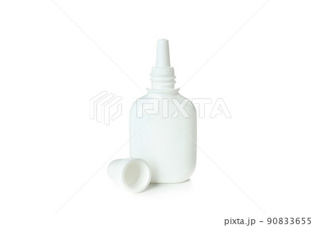 Blank bottle of nasal spray isolated on white background 90833655