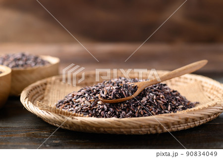 Thai purple rice grain, Organic and healthy food 90834049