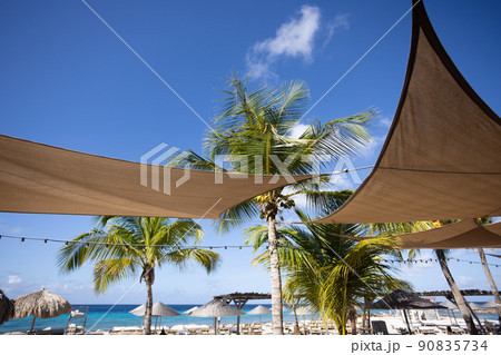 Awning to make shadow at beach club. 90835734