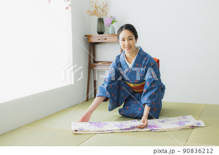 格子模様の小紋 和室 格子模様の小紋 和室 90836212