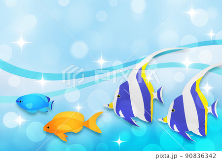 暑中見舞い、海洋熱帯魚、文字なし 暑中見舞い、海洋熱帯魚、文字なし 90836342