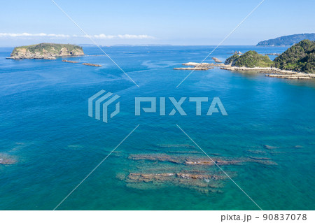 空撮「千葉県」浦賀水道・浮島（鋸南町） 90837078