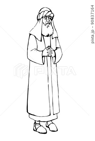 Old Pharisee Priest. Vector drawing Old Pharisee Priest. Vector drawing 90837164