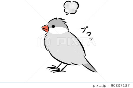 おこる文鳥のイラスト素材