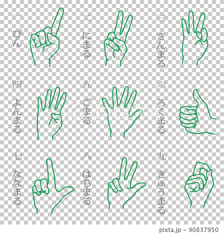 Line illustrations used in the wholesale market (palm side) 90837950