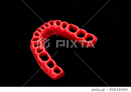 human gums without teeth model medical implant isolated on black background. Healthy teeth, dental care and orthodontic concept. 90838466