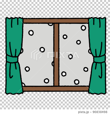 雪の日の窓 90838498