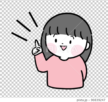 小學女生指點姿勢 90839247