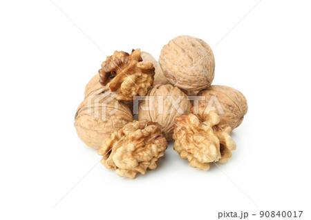 Walnuts isolated on white background, close up 90840017