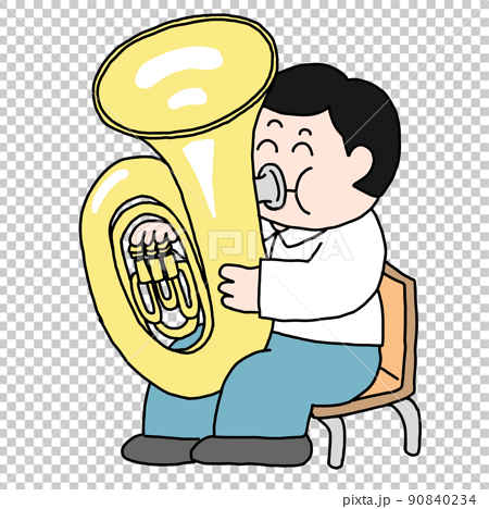 Man playing tuba - Stock Illustration [90840234] - PIXTA