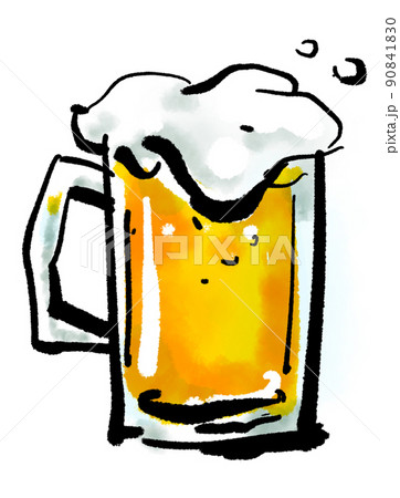 ビール の手書きイラスト 筆書き墨絵風 のイラスト素材 ビール の手書きイラスト 筆書き墨絵風 のイラスト素材
