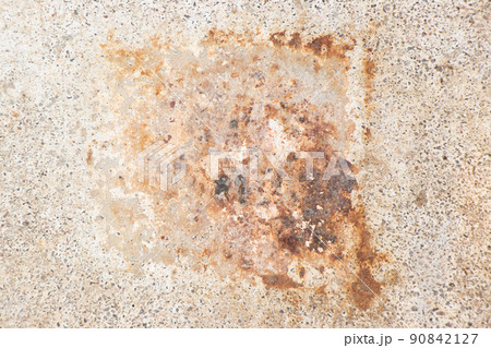 Grunge red brown rust stain on concrete textured background Grunge red brown rust stain on concrete textured background 90842127